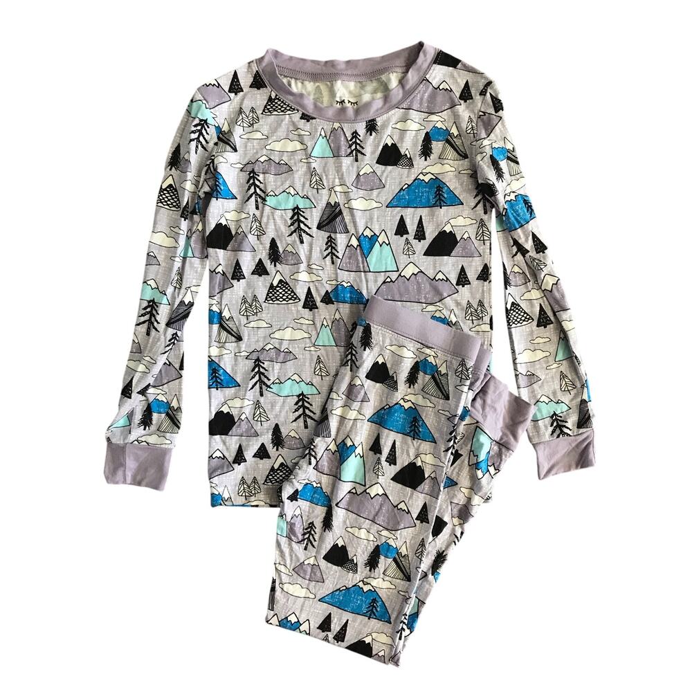 Little Sleepies Bamboo Purple Mountains 2pc Pajama Set Size 5/6